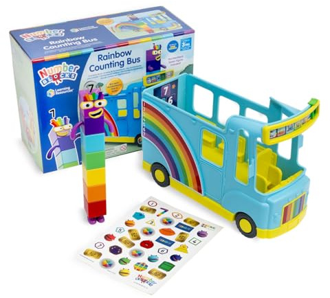 Learning Resources Numberblocks Ranbown Counting Bus, 3+ år, interaktivt Numberblocks-busslekset med Seven-figur ingår, spelar 12 låtar och ljud, CBeebies Toys