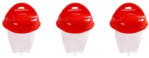 TRHDFW 3pcs Egg Boiler Egg Poachers Cups, Non Stick Silicone Egg Boiler Cups Egg Cooker for Kitchen, Easy to Clean, Fast Cooking Egg for Breakfast