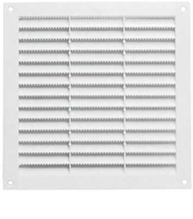 Griglia di Ventilazione con Zanzariera, Griglia Aerazione In Plastica, Griglia di Espulsione dell'aria, Colore Bianco, Made In Italy (Quadrata L230mm H230mm)