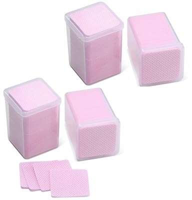 ANNAFRIS Eyelash Extension Glue Wipes 800Pcs Cotton Pads Non-Woven Glue Wipe Lint-Free Paper Eyelash Glue Remover Wipe Glue Bottle Mouth Cleaning Wipe Tweezers Wipe(GlueWipe-Pink4)