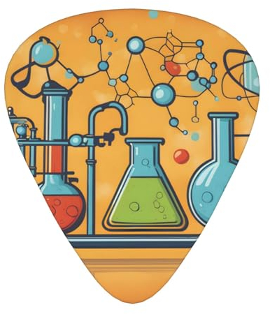 Gitarrenplektren, 12 Stück, angenehm in der Hand mit glatten Kanten, drei Stärken, passend zu Chemie-Druckbildern