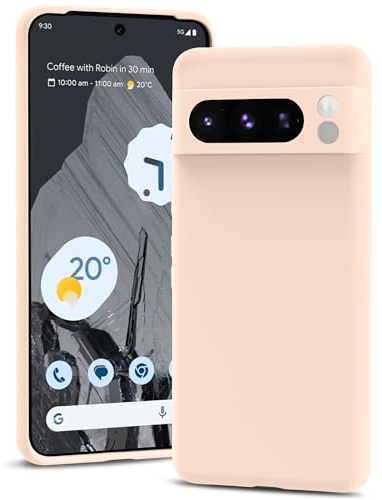 YATWIN Silicone Case for Google Pixel 8 Pro 5G, Soft-Touch, Shockproof, DustProof, Antiskid Full Body Armour Phone Cover for Google Pixel 8 Pro 5G - Light Pink