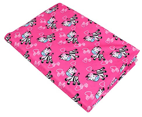 PUL Stoff Bedruckt Doppelseitiges Wasserdichtes Design 150cm Breit- Stoffe zum Nähen Meterware PUL Fabric, um Windeltaschen und -pads Herzustellen (X25-Rosa Zebra,100cm)