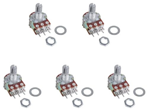 Abledance 5 StüCke Silber Metall B50K 50 Karat Ohm 6-Pin Dual Trim Potentiometer 3,8 X 2,8 X 1,7 cm
