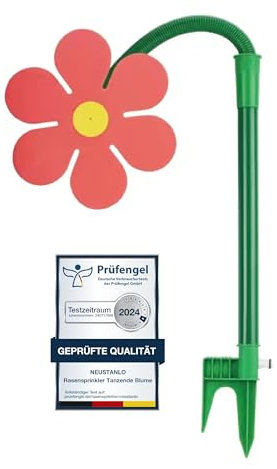Neustanlo | Rasensprinkler Tanzende Blume | Farbe: Rot | Bewässerung Sprenger beweglich | der ideale Spaß für den Garten