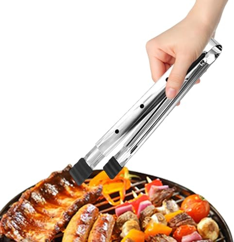 Grillzange - Extra lange Grillzange 17 Zoll, Grillzange für schwere Lasten | Grillzange aus Edelstahl mit hitzebeständigem Griff, für Gr