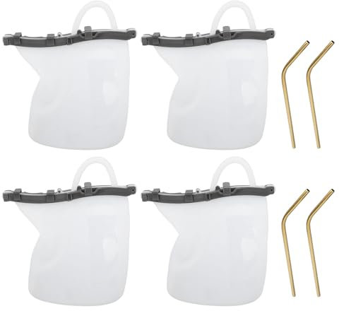 1.5L Drink Pouch with Straw, 4pcs Reusable Silicone Pouch for Party Outdoor, Freezer Dishwasher Safe, Includes Straw, Ice Drink Pouches Bag for, Cold Hot Drinks