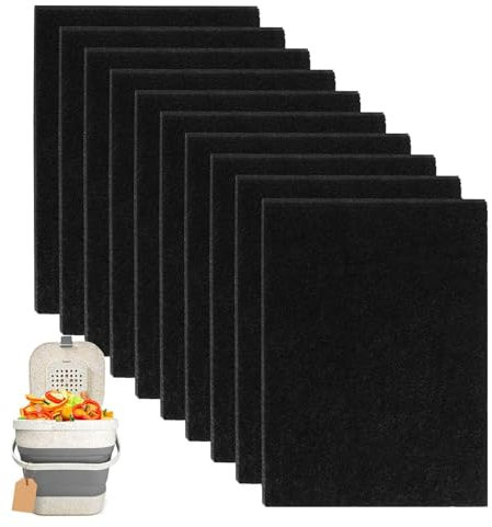 10 Pcs Activated Carbon Filters for J&J Compost Bins, Odour Filters to Keep Your Home Fresh, Compatible with Joseph Joseph Kitchen Bin,Caddy Replacement Activated Carbon Filters