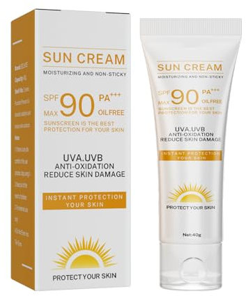 Sonnencreme LSF 90, Sunscreen SPF 90, Sonnenschutz Gesicht Anti-Aging, Feuchtigkeitsspendende Sonnenschutzlotion, UVA/UVB Schutz Super Sunscreen, Sonnenschutzcreme für Gesicht und Körper