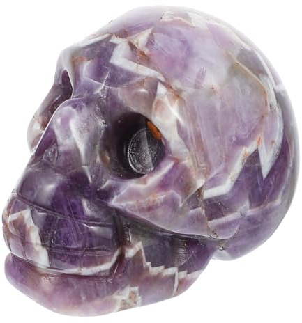 ABOOFAN Teschio di ametista di luce al neon grunge cubi ciotola fioriere viola vocich elegant ornamento di cristallo a forma di teschio ornamento a forma di teschio Viola,porpora