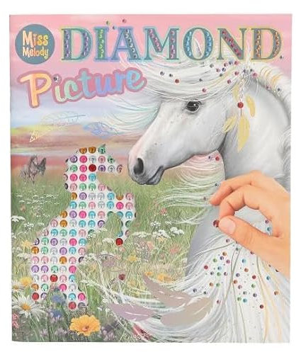 Depesche 13484 Miss Melody - Stickerbuch mit 10 Seiten Pferde Motive zum Verzieren, inkl. glitzernder Schmucksteinchen zum Aufkleben