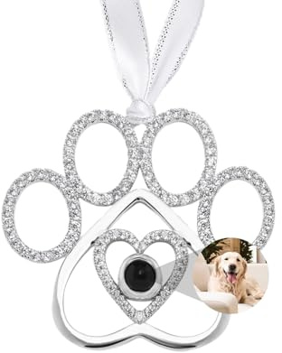 Personalised Christmas Tree Photo Ornament with Picture Hanging Inside Paw and Heart Pendant Home Decoration Christmas Party Memorial Gifts for Family 2026 New