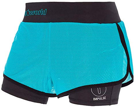 TRANGOWORLD Filia Hose Kurz für Damen. XS Türkisblau/Schwarz