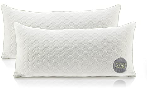 Kopfkissen 40 x 80 Aloe Vera (2er Pack) - Kühl im Sommer, Warm im Winter - No.1. Seitenschläfer Kissen mit beruhigender Wirkung - Sehr Atmungsaktiv