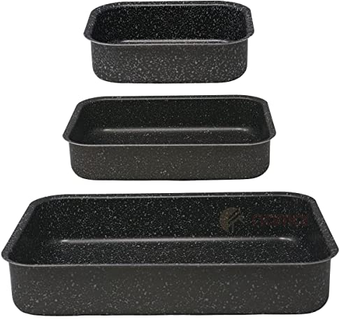 NAMAI - Set aus 3 Auflaufform - Lasagne Auflaufform - Geeignet Für Die Spülmaschine - Made In Italy -Aluminium