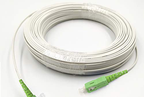 Cavo Fibra Ottica SC/APC per SC/APC Simplex Monomodale 9/125μm LSZH, Bianco/Verde, 5M