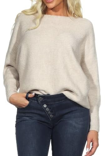 ONLY Female Strickpullover Batwing XL Ecru, Onldaniella L/S Pullover KNT Noos