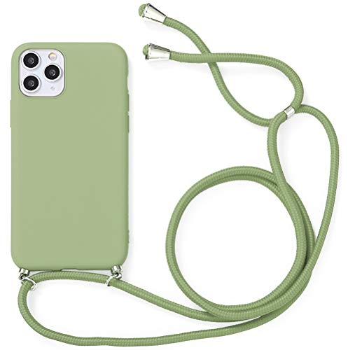 Yoedge Halskette kompatibel mit Samsung Galaxy A50/A30S/A50s 6,4 Zoll, Schutzhülle mit Kordel, ultradünn, weich, TPU, Bumper Schutzhülle, TPU, 360 Grad stoßfest, mit verstellbarem Kordelzug, Grün