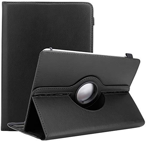 Cadorabo Tablet case compatible with Fire HD 8 2017/2018 (7. und 8. Gen.) in BLACK - Protective cover made of synthetic leather with stand function - 360 degree case with elastic band