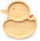 eco rascals Bamboo Baby & Toddler Duck Plate for Weaning - Cool to Touch, Hypoallergenic and BPA Free from 6 Months, Spill Proof Suction for Smooth Surfaces (Orange)