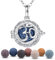 EUDORA OM Aromatherapy Necklace Lava Stones Essential Oil Diffuser Locket Pendant Jewellery for Women Girl with 7 PCS Lava Beads and 24 Chain