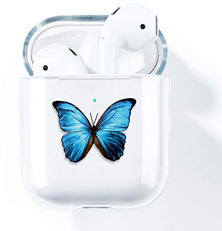 AKABEILA Airpods Hülle Case Cute, Kompatibel mit Apple Airpods 2 Generation Hülle Durchsichtig Silikon Air pods 1 Schutz Hüllen Zubehör [LED an der Frontseite Sichtbar] Schutzhülle