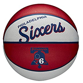 Wilson Mini-Basketball TEAM RETRO, PHILADELPHIA 76ERS, Outdoor, Gummi, Größe: MINI