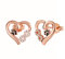 Ohrring Silber 925 Damen Tier Pfotenabdruck Unendlichkeit Liebe Herz Ohrstecker für Hundeliebhaber Geschenk (Rosa Gold)