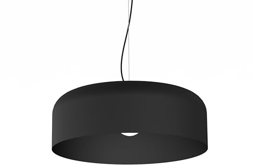 L+ Lampadario soggiorno a sospensione, in metallo, forma cilindrio, Lampadario cucina moderno, diametro 40cm - 50cm (colore nero)