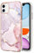 Knoowcase for iPhone 11 Case Marble Silicone Phone Case Shockproof Glitter Plated Gold Edges Protective Flexible TPU Rubber Skin Bumper Cover for iPhone 11 Girls Women, Rose Gold