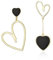 EVER FAITH Asymmetrische Ohrringe Herz Tropfen schwarze mismatched earrings 14K Gold-Ton
