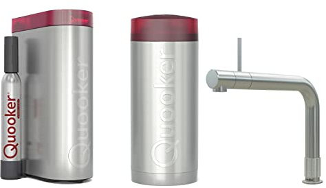 Quooker Front Reservoirs COMBI+ und Cube Sofort-Kochend-Wasserhahn (Voll-Edelstahl)
