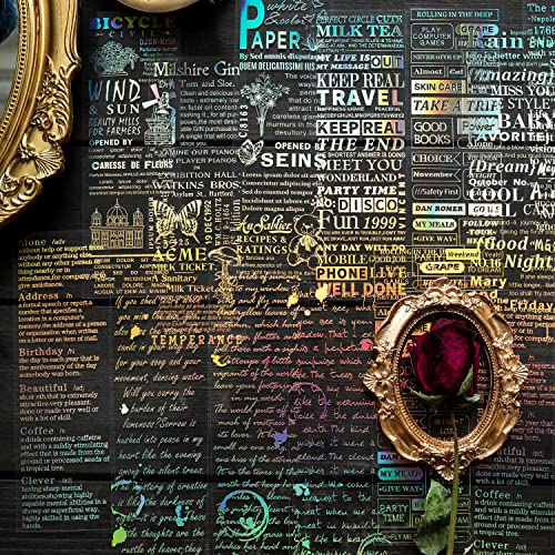 Buchstaben Aufkleber Scrapbooking Zubehör Stickers Aesthetic 4 Themes Vintage Glänzender Sticker Mädchen Bullet Journaling Zubehör Kawaii Sticker Set für Scrapbook,Kalendern,DIY Art