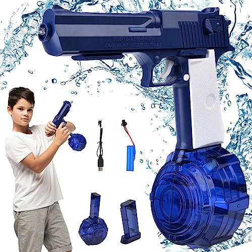 Electric Water Pistol for Adults and Kids | 32Ft Range Automatic Water Guns 434Cc+58Cc Large Capacity | Strongest Water Sprayer Water Squirt Guns for Outdoor Summer Beach Pool Party Toys (Blue-A)
