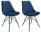 Kick Collection 2er Set Esszimmerstühl Velvet - Samt - Dunkelblau - Modern und Hochwertig - Samtstoff und Metall - Erhältlich in vielen Farben