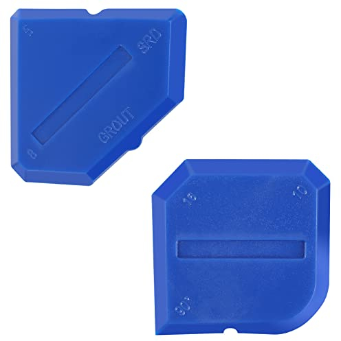 2 pezzi kit raschietto in silicone spatola per malta blu kit di attrezzi per calafataggio raschietto per pavimenti raschietto in silicone spatola per malta per bagno piastrelle della cucina