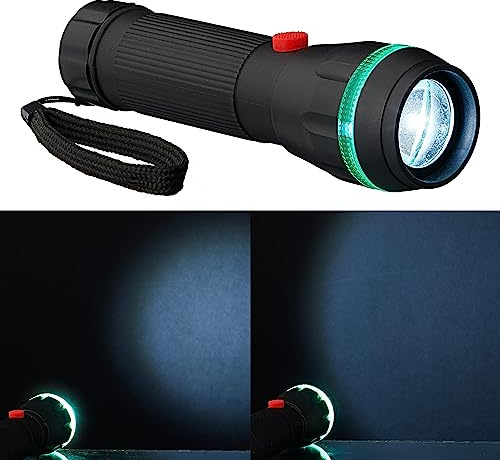 Cepewa LED Taschenlampe Zoomfunktion │ Kunststoff 16x2,5cm │ Handschlaufe batteriebetrieben Outdoorlampe (1 x LED Taschenlampe)