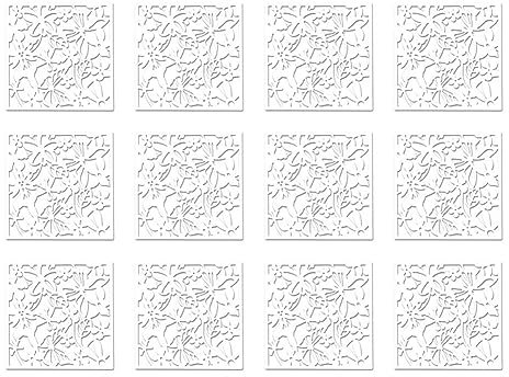 Raumteiler zum Aufhängen, geschnitzt, hohl, Kunststoff, zum Aufhängen, Trennwände, Trennwände für Zuhause, Wohnzimmer, Esszimmer, Arbeitszimmer, Dekoration, Weiß, 12 Stück