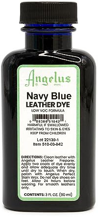 Angelus Leather Dye - Flexible Leather Dye for Shoes, Boots, Bags, Crafts, Furniture, & More 3oz (Navy Blue)