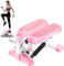 Mytrix Pink Stair Stepper per esercizi, mini stepper portatile con fasce di resistenza, display LCD (330LB) per calorie, trapuntatrice aerobica fitness per allenamento a casa in ufficio