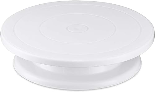 Haiyudz 11 Inch Cake Stand, cake Turntable, used for baking cake decoration, is a cake turntable decoration tool, and a rotating cake stand for cupcakes(White)