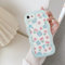 UEEBAI Clear Case for iPhone SE 2022 5G iPhone 7 iPhone 8 iPhone SE 2020, Cute Clear Wave Wavy Frame Slim Shockproof Phone Bumper Cover Soft Pretty Protective TPU Case for girls women - Blue Flower
