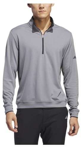 adidas Men's Lightweight Half-Zip Top, grey three, L