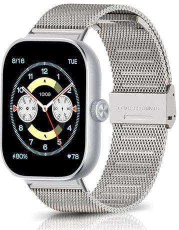 KoGiio Cinturino Compatible con Xiaomi Redmi Watch 4 , Chiusura Rete Metallo Regolabile Watch Band Cinturino, Uomini Donne Acciaio Inossidabile Ricambio Cinturino per Xiaomi Redmi Watch 4 - Argento