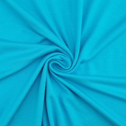 Viskose-Jersey Stoff, elastisch, uni türkisblau (Länge am Stück: ab 50cm / Breite: 150cm)