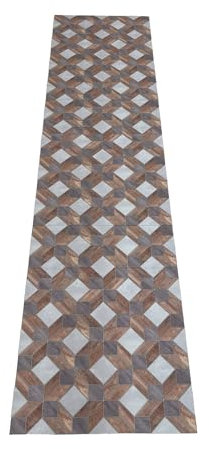 LaVelahome Lignum Teppich aus PVC Vinyl Design Holz Parkett Industrieller Stamm (35_x_50_cm, Geflecht_Beige)