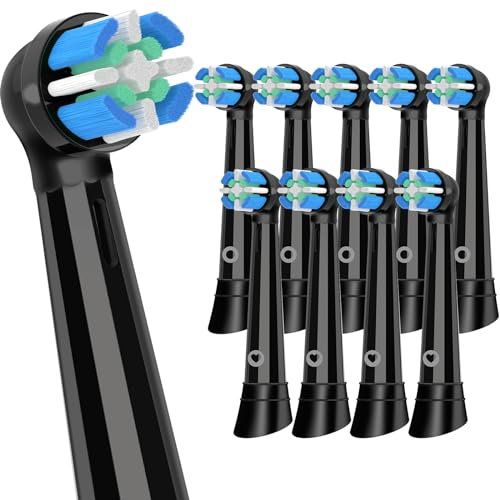 Cellena Ersatzköpfe kompatibel mit Oral-B iO Serie 10/6/7/9/5/4 elektrische Zahnbürste, schwarze Bürstenköpfe, 10 Stück