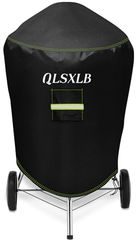 QLSXLB Funda Barbacoa Exterior Impermeable Redonda, Resistente Tela 600D Oxford Cubierta BBQ Gas Φ63x88cm, Funda Protectora de Parrilla Universal Anti-Viento/Anti-Polvo/Anti-Humedad Negro