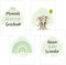 4er Set Baby DIN A4 Bilder mit Elefant, Regenbogen und Sprüchen, Poster mit Tiermotiv für Babyzimmer, 200g/m² Papier, Kinderzimmer Wanddeko, für Bilderrahmen, Dekoration für Jungen & Mädchen, Grün