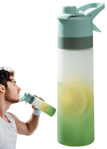 Bottiglia D'acqua Nebulizzata – Bottiglia D'acqua Nebulizzata | Borraccia Nebulizzata Da 650 Ml | Borraccia Sportiva Con Spray, Bottiglia Nebulizzata Portatile, Corsa, Borraccia Riutilizzabile, 7 X 27